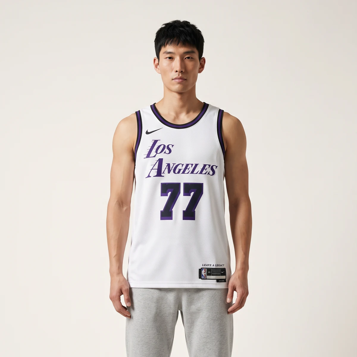 גופיית NBA לוקה דונצ׳יץ׳ לוס אנג׳לס לייקרס לבנה-סגולה