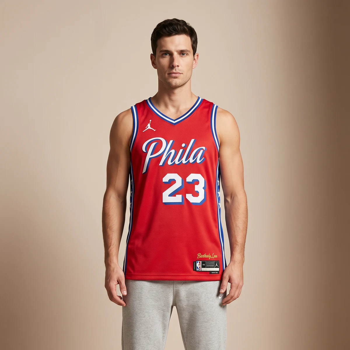 גופיית NBA לברון ג׳יימס פילדלפיה סיקסרס אדומה