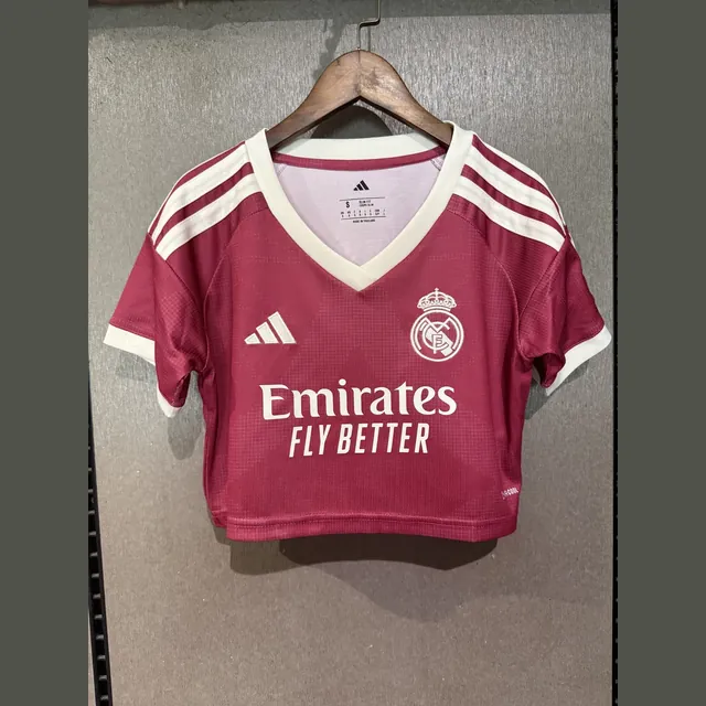 חולצת קרופ טופ נשים ריאל מדריד שלישית 2026/27